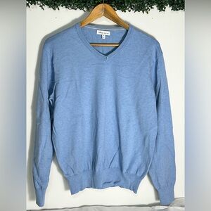Peter Millar Pima Cotton Cashmere Blend Golf Sweater Quiet Luxury Light Blue M